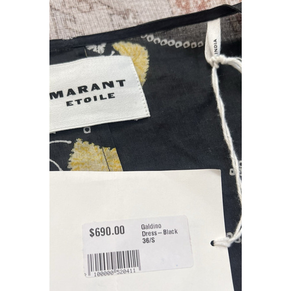 Isabel Marant Etoile Galdino Ruched Floral Print Ruffle Mini Dress Size 36 NWT - Picture 5 of 10